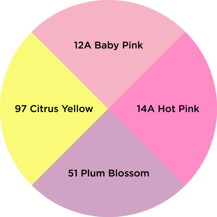 Palette / Girls' Set (4 Colors): 12A Baby Pink - 14A Hot Pink - 51 Plum Blossom - 97 Citrus Yellow
