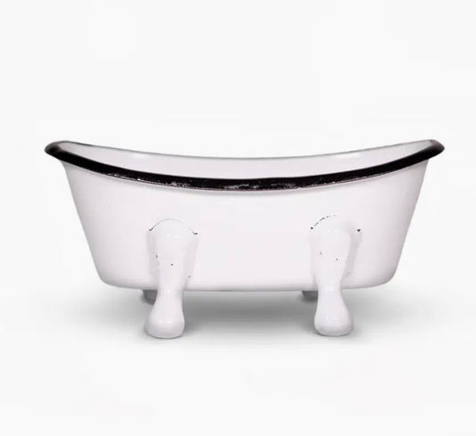 Finch Berry Farmhouse White Metal Bathtub Soap Dish