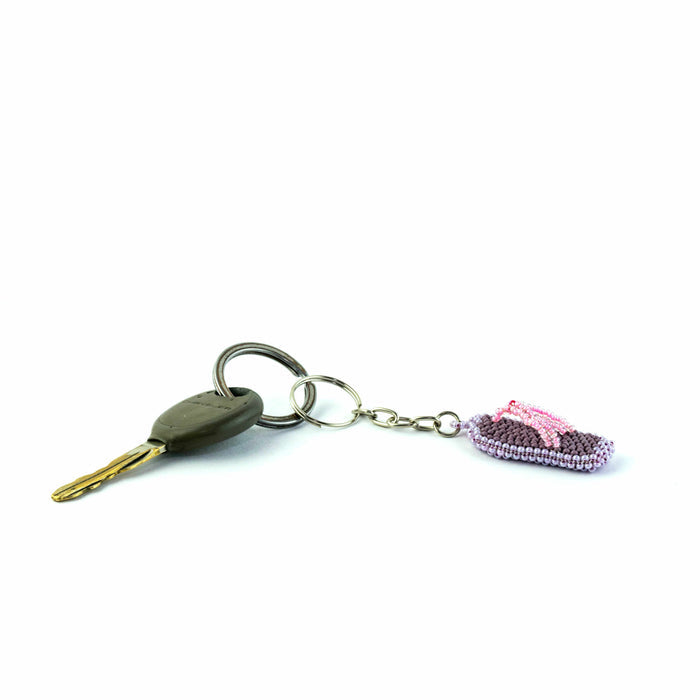 Flip Flop Seed Bead Keychain - Mexico