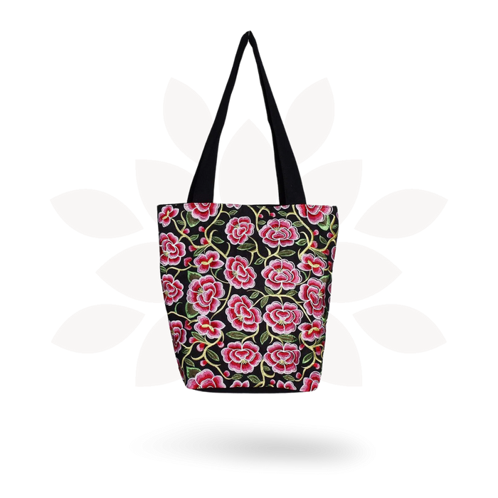 Flor Embroidered Flower Shoulder Bag - Thailand
