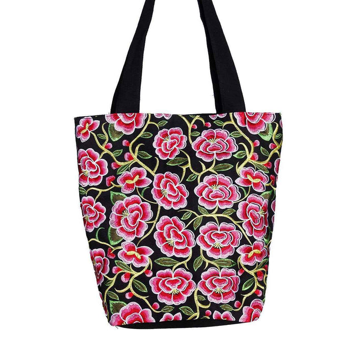 Flor Embroidered Flower Shoulder Bag - Thailand