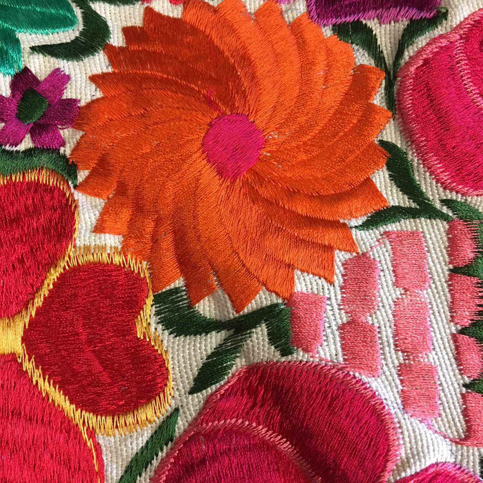 Flower Fields Embroidered Pillow Cover - Guatemala