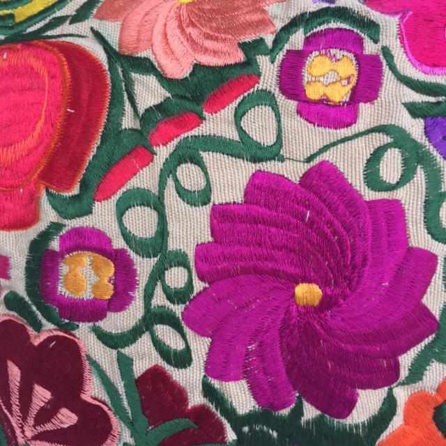 Flower Fields Embroidered Pillow Cover - Guatemala