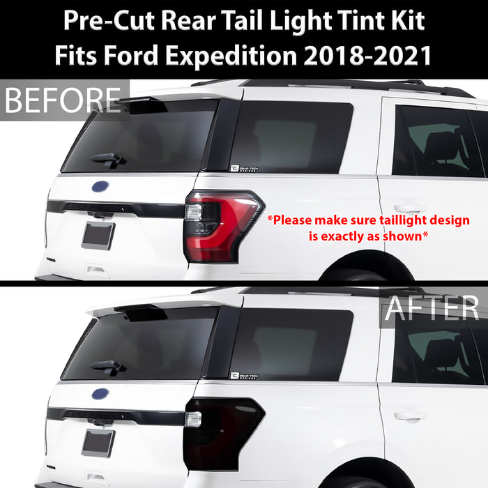 Full Headlight Taillight Precut Smoked Vinyl Tint Kit Film Overlay Fits Ford Expedition 2018 - 2021 - Bogar Tech Designs