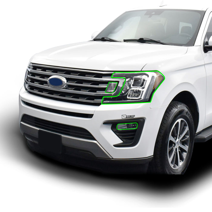 Full Headlight Taillight Precut Smoked Vinyl Tint Kit Film Overlay Fits Ford Expedition 2018 - 2021 - Bogar Tech Designs