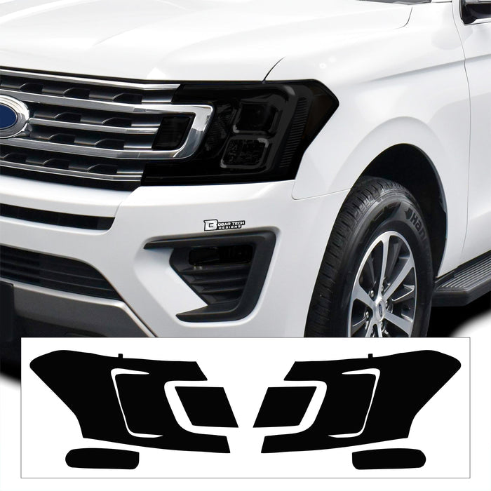 Full Headlight Taillight Precut Smoked Vinyl Tint Kit Film Overlay Fits Ford Expedition 2018 - 2021 - Bogar Tech Designs