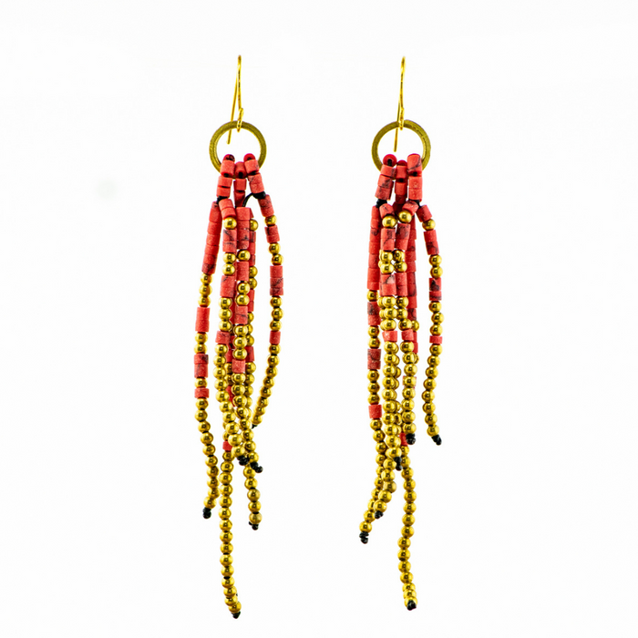Fortune Jade Boho Tassel Earrings - Thailand