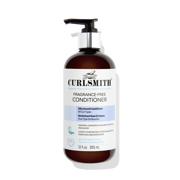 Curlsmith fragrance-free conditioner bottle on a white background