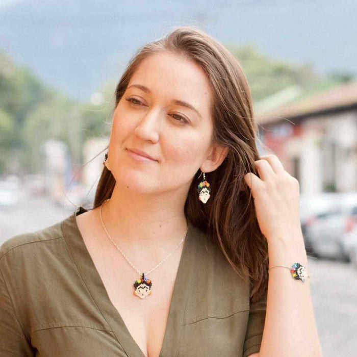 Frida Kahlo Seed Bead Necklace - Mexico