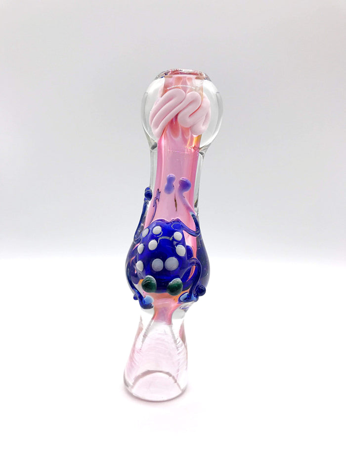 Smoke Station Hand Pipe Frog Chillum With Line Work