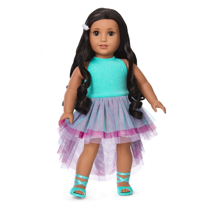 Glam Shimmering Ocean Outfit & Shimmering Sea Turtle Backpack & Accessory Set Bundle