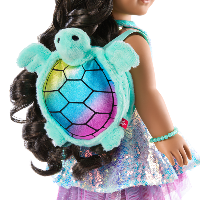 Glam Shimmering Ocean Outfit & Shimmering Sea Turtle Backpack & Accessory Set Bundle