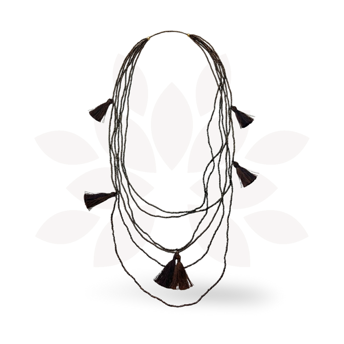 Glass Bead Necklace w/ Tassels - Guatemala