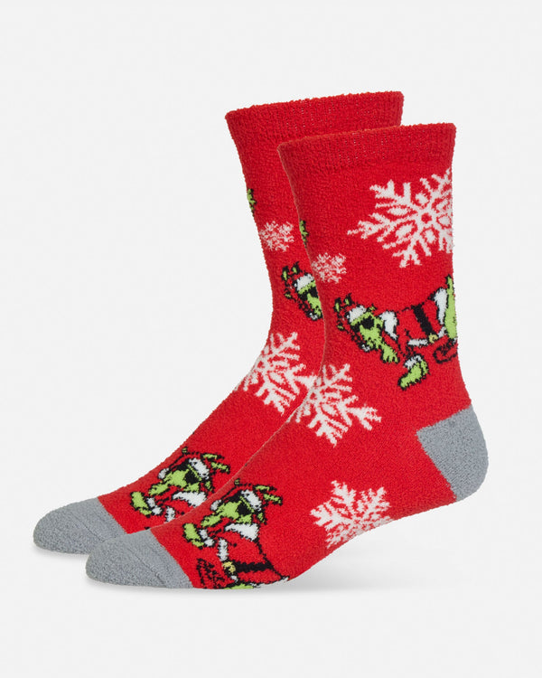 Goat USA Naughty Santa Fuzzy Socks Apparel Goat USA Red Youth