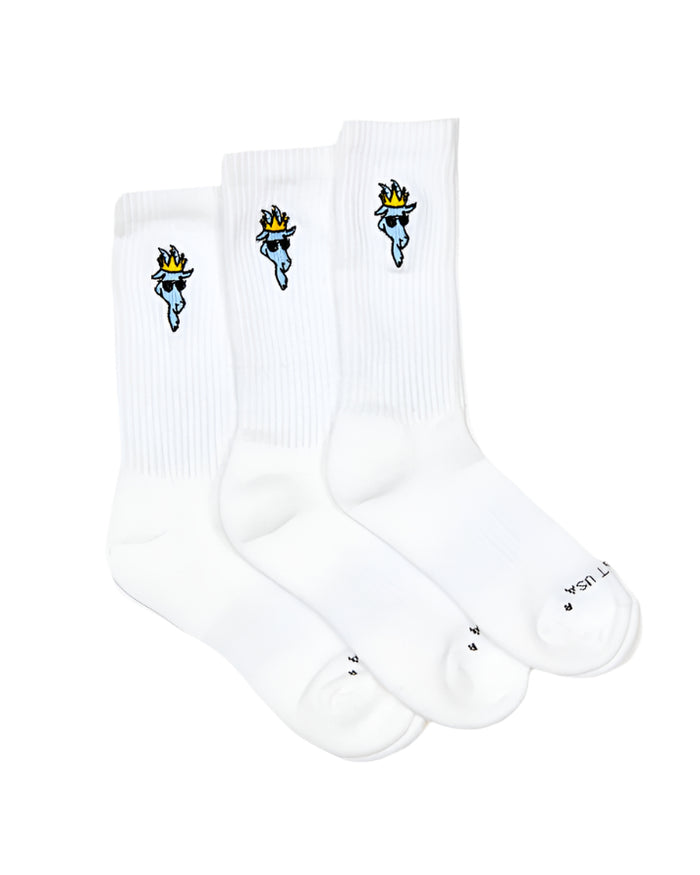Goat USA OG Socks 6 Pack Crew Apparel Goat USA White Little Kid