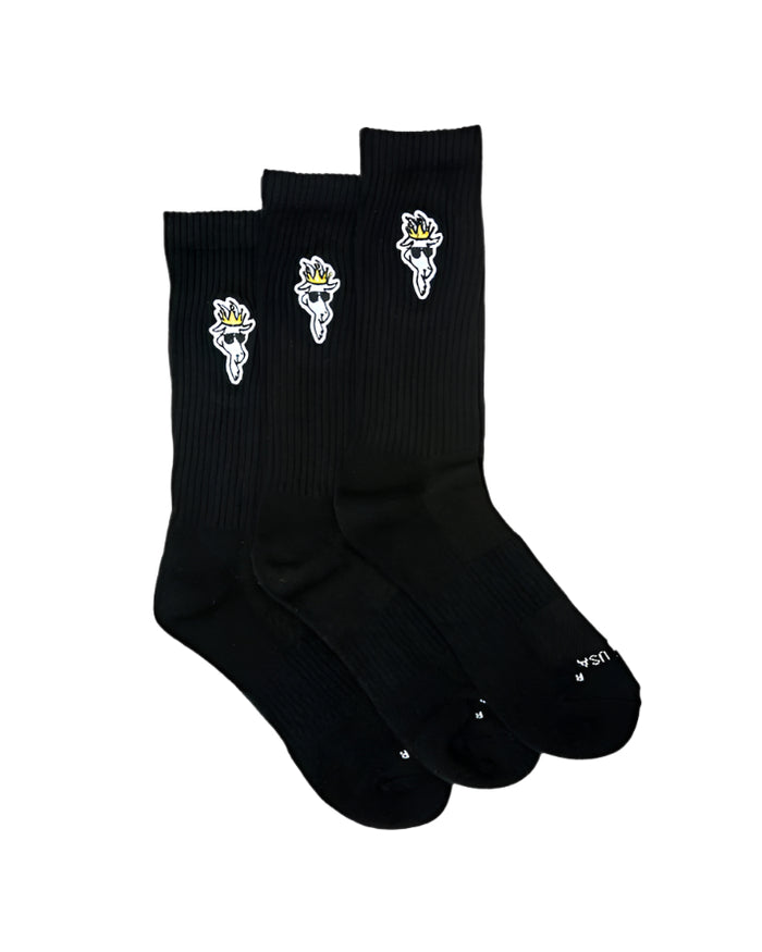 Goat USA OG Socks 6 Pack Crew Apparel Goat USA Black Little Kid