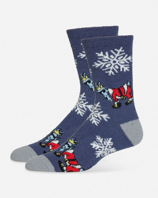 Goat USA Santa Fuzzy Socks Apparel Goat USA Navy Youth