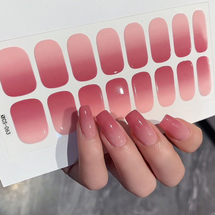 Gradient Ombre Nail Wraps No Light Required - Colorful Nail Stickers on Hand