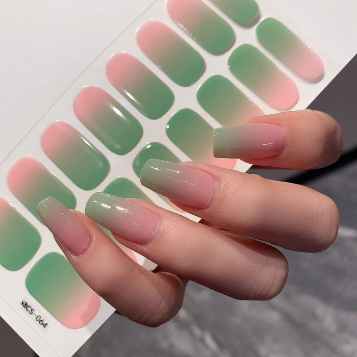 No LED Gradient Nail Stickers - Ombre Color Nail Wraps Peel and Stick