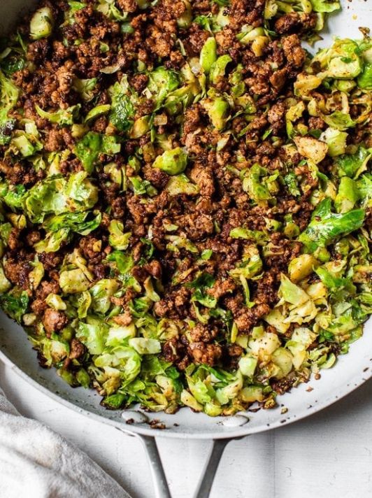 Ground Turkey + Brussel Sprouts + Cherry Tomatoes (GF)
