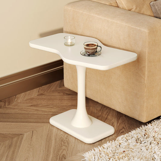 Guyii Space-Saving Side Table – Cream White Modern Coffee End Table for Living Room, Bedroom & Home Office