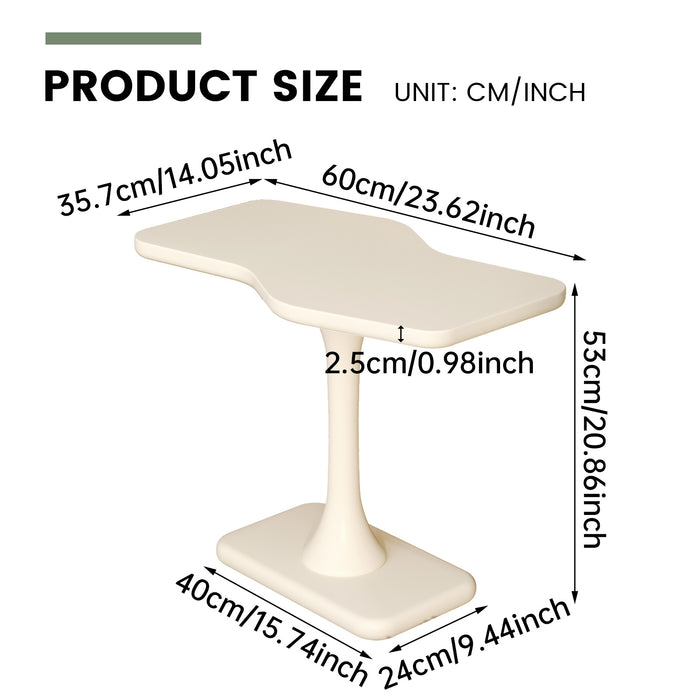 Guyii Space-Saving Side Table – Cream White Modern Coffee End Table for Living Room, Bedroom & Home Office