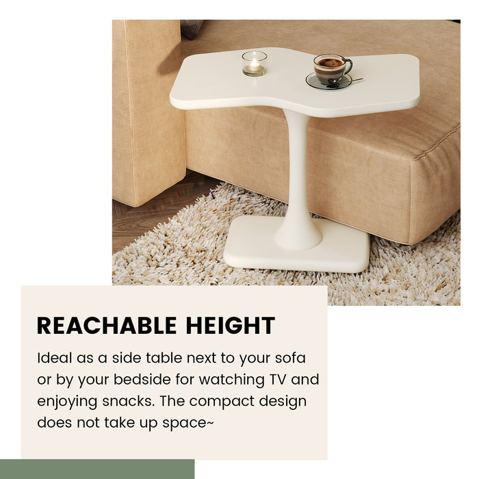 Guyii Space-Saving Side Table – Cream White Modern Coffee End Table for Living Room, Bedroom & Home Office
