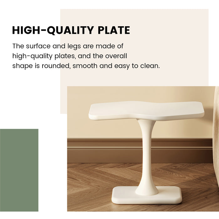 Guyii Space-Saving Side Table – Cream White Modern Coffee End Table for Living Room, Bedroom & Home Office