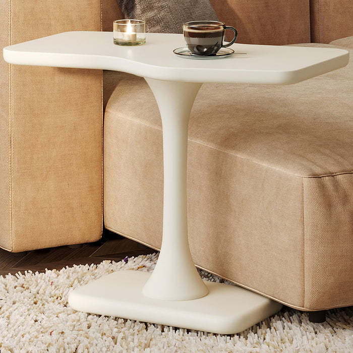 Guyii Space-Saving Side Table – Cream White Modern Coffee End Table for Living Room, Bedroom & Home Office