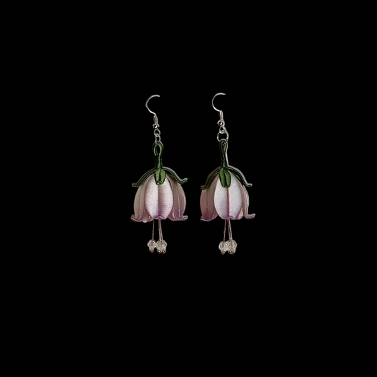 Handmade Chanhua Flower Dangle Earrings