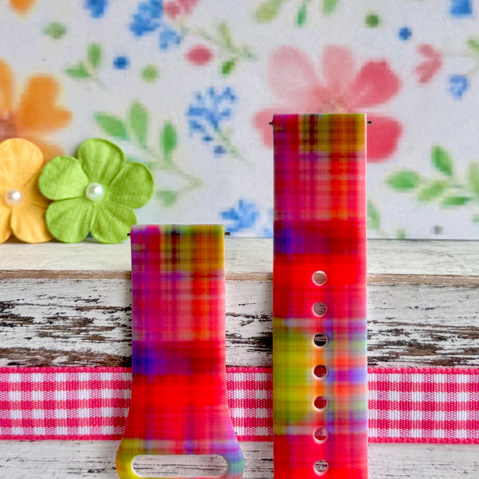Hazy Tartan Print Silicone Band For Samsung Watch