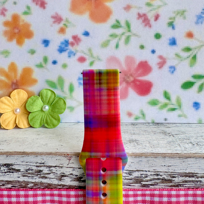 Hazy Tartan Print Silicone Band For Samsung Watch