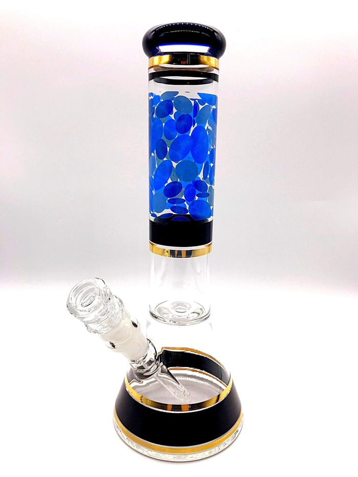 Smoke Station Water Pipe Black-Blue Heady Beaker with Ice Catch