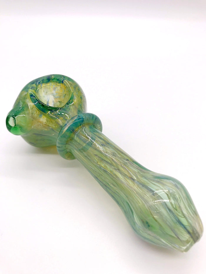 Smoke Station Hand Pipe Green & Emerald Heady Emerald Spoon Hand Pipe