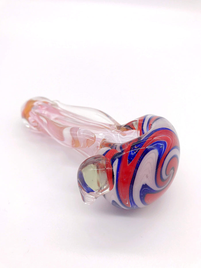 Smoke Station Hand Pipe Heady Thick Fumed Spoon with Wigwag Front Hand Pipe