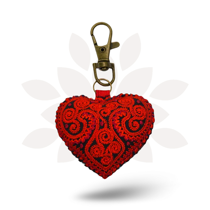 Heart Hmong Embroidered Zipper Pull | Keychain - Thailand