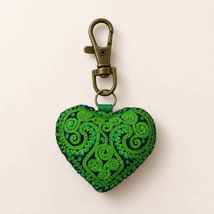 Heart Hmong Embroidered Zipper Pull | Keychain - Thailand