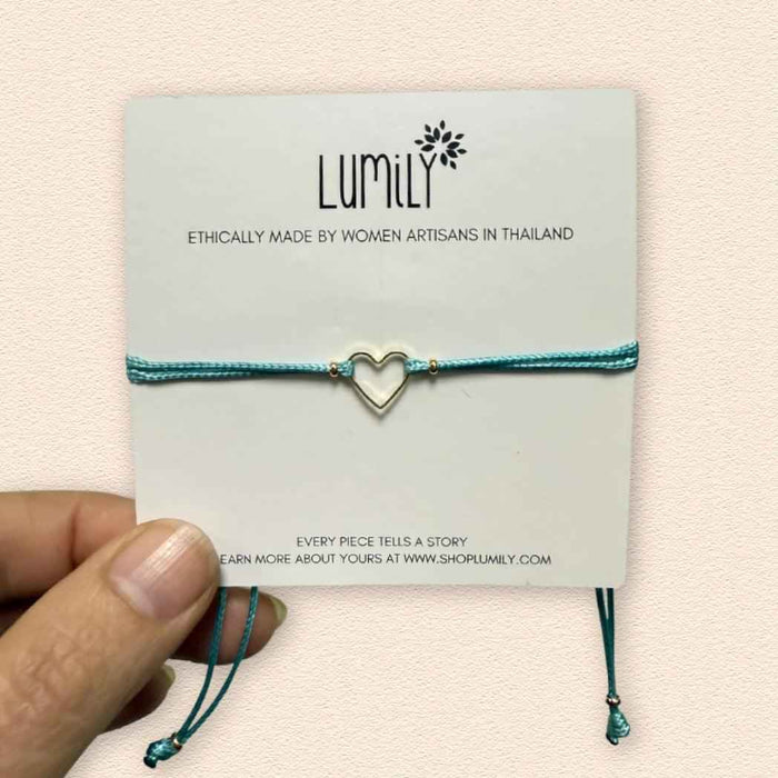 Heartstring Love Non-Tarnish Brass Heart Bracelet - Thailand