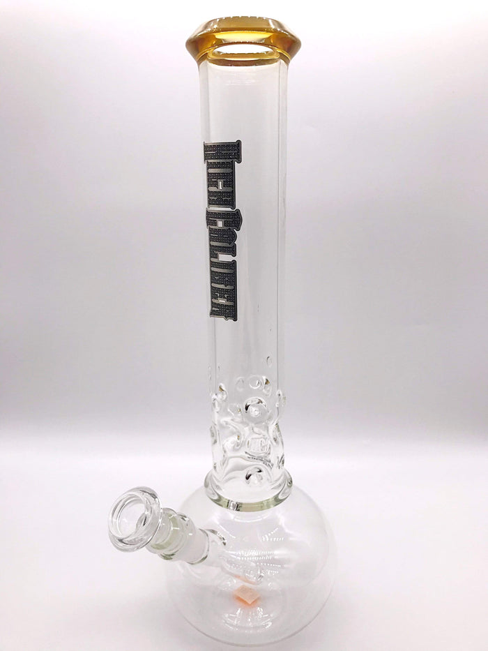 Smoke Station Water Pipe High Caliber American Gold Fumed Beaker with Ice Catch
