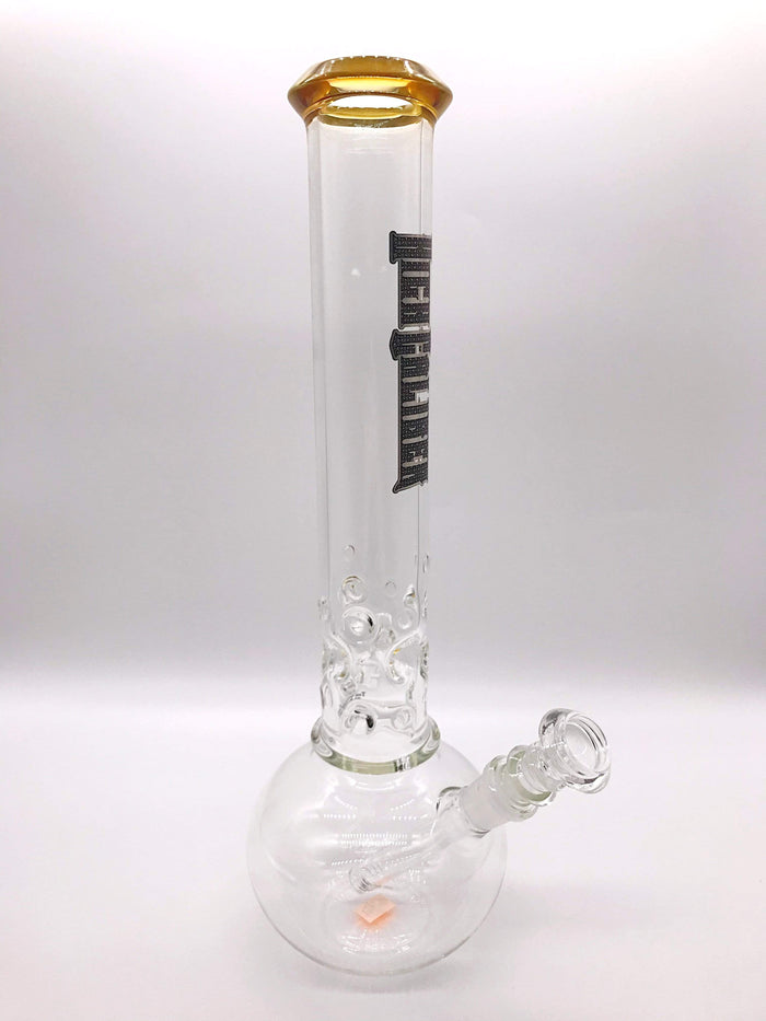 Smoke Station Water Pipe High Caliber American Gold Fumed Beaker with Ice Catch
