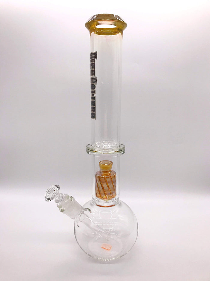 Smoke Station Water Pipe High Caliber American Gold Fumed Double Matrix Perc Beaker