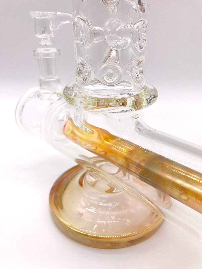Smoke Station Water Pipe High Caliber American Gold Fumed Inline Perc Tube