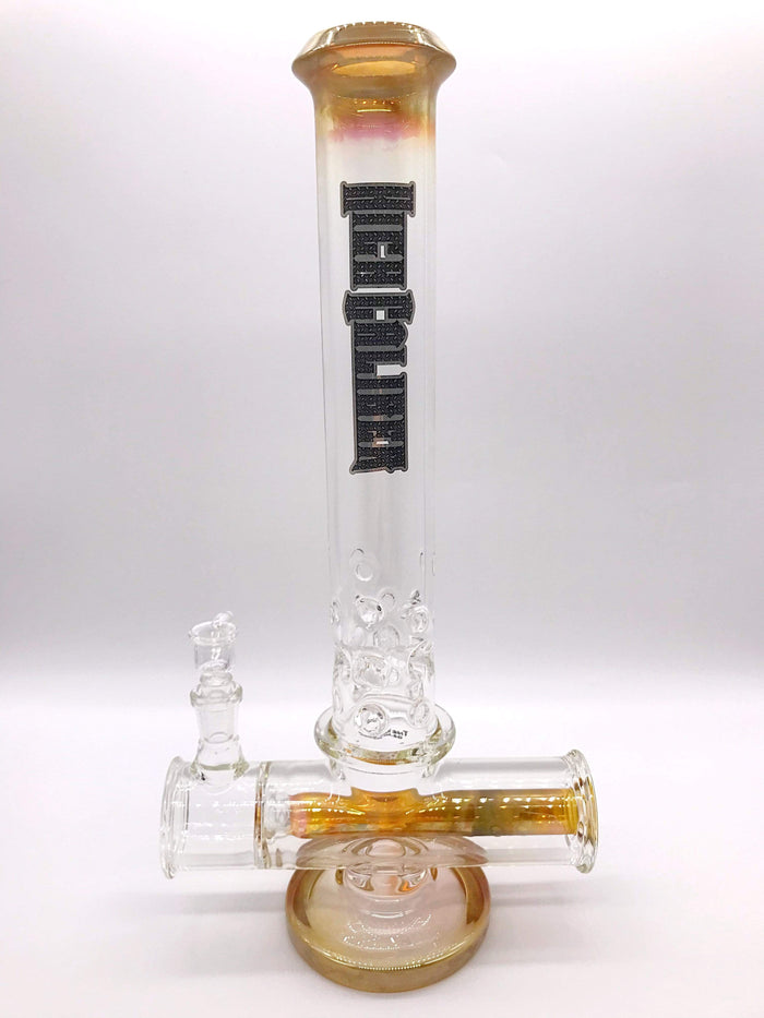 Smoke Station Water Pipe High Caliber American Gold Fumed Inline Perc Tube