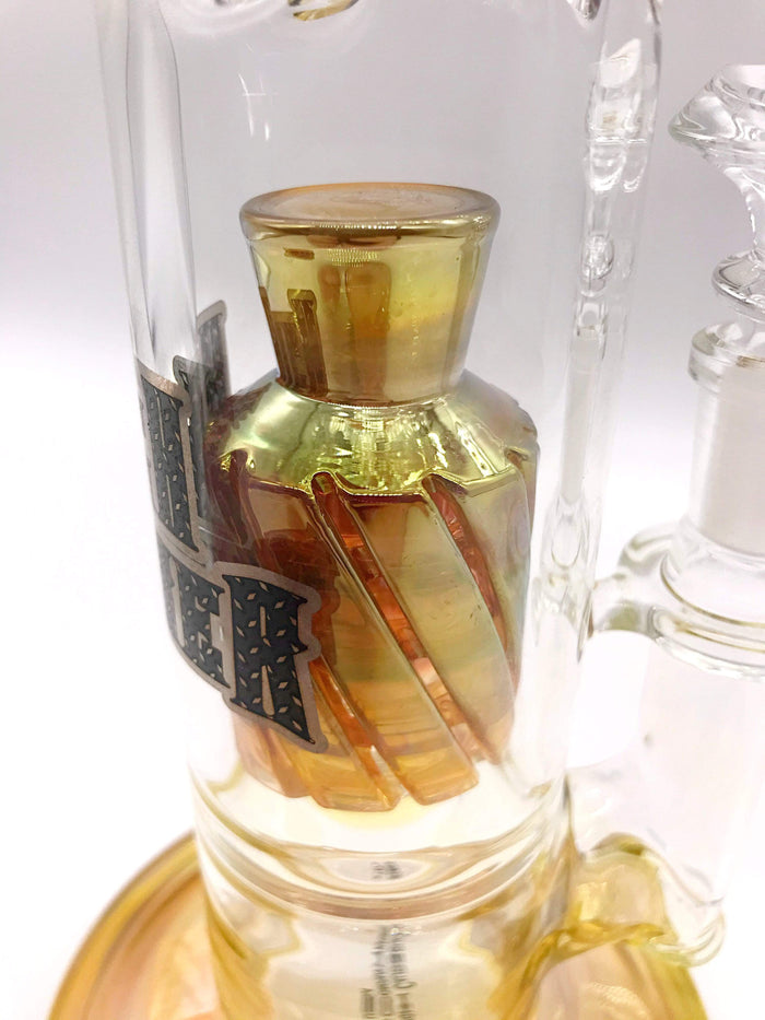 Smoke Station Water Pipe High Caliber American Gold Fumed Matrix Perc Tube