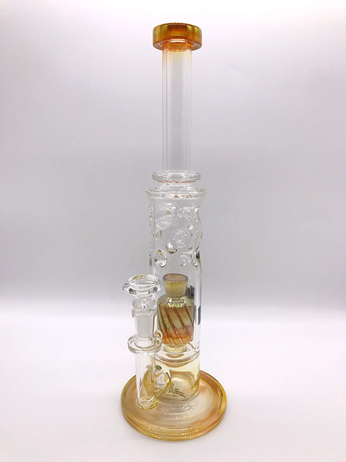 Smoke Station Water Pipe High Caliber American Gold Fumed Matrix Perc Tube