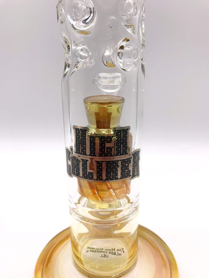 Smoke Station Water Pipe High Caliber American Gold Fumed Matrix Perc Tube