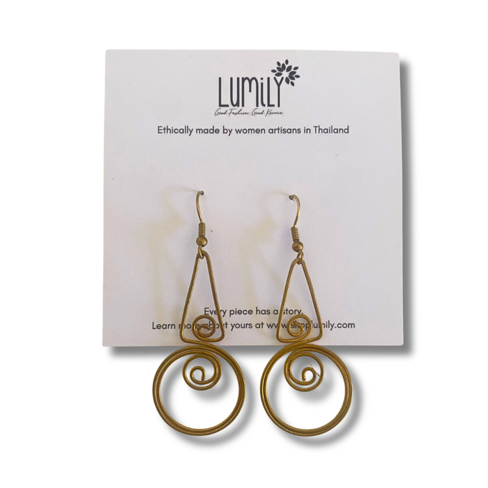 Highland Heritage Brass Wire Earrings - Thailand