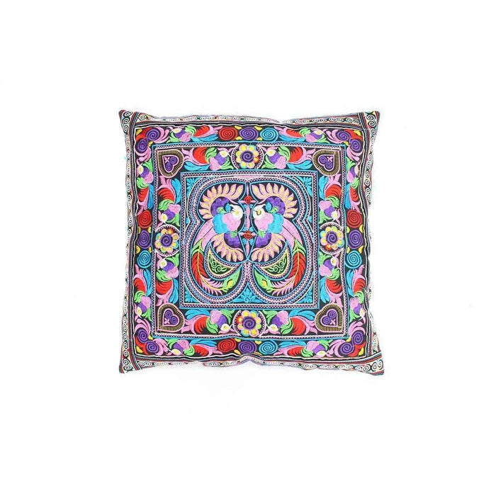 Hmong Bird Embroidered Pillow Cover - Thailand