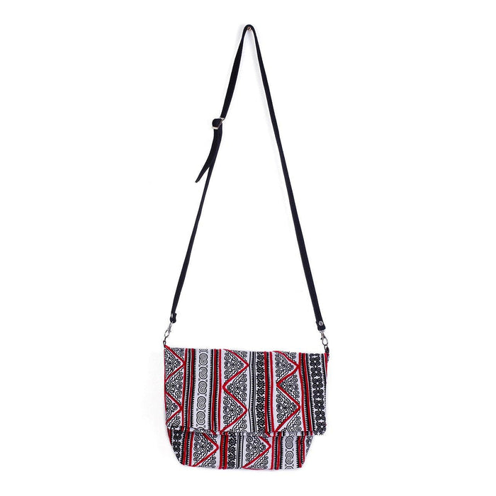Hmong Fold Over Sling Yarn Crossbody Bag - Thailand