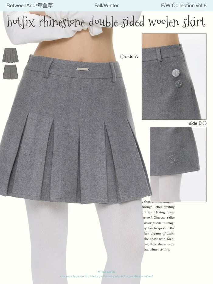 Hotfix rhinestone double-sided wooden skirt